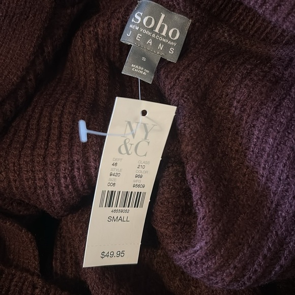 NY&C Cold Shoulder Sweater Size Small NWT - Picture 6 of 6